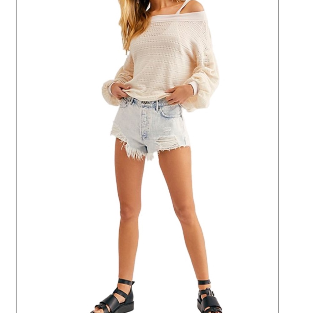 NWT Free People Sistine Cold Shoulder Hacci Top - Picture 8 of 13